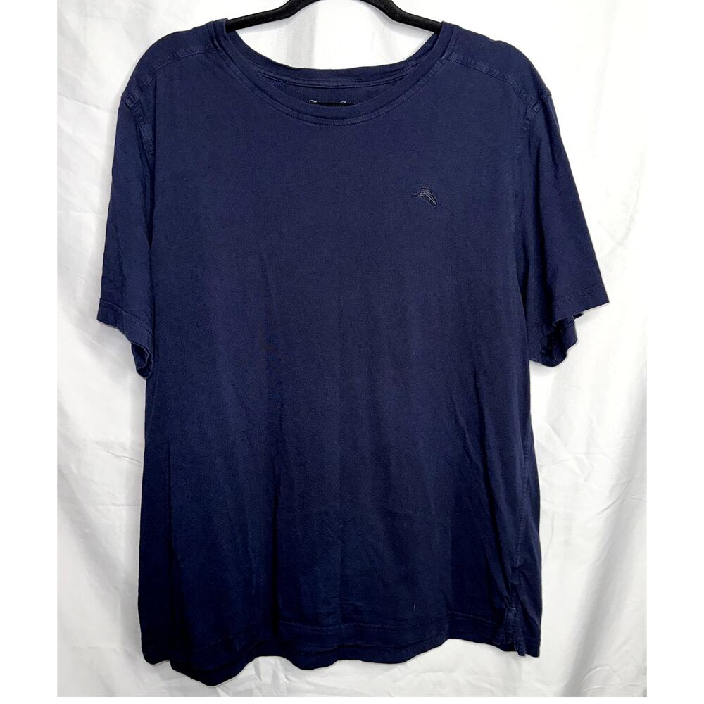 Tommy Bahama Mens Size Large Navy Blue Short Sleeve Cotton TShirt